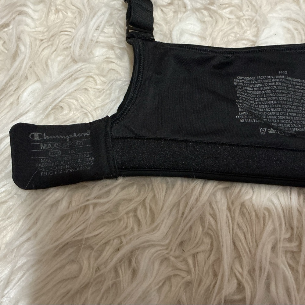 Champion Black Sports Bra with Light Blue Trim - Picture 8 of 8
